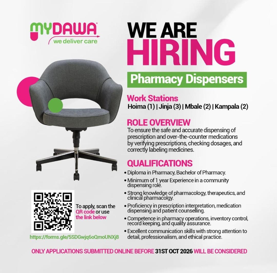 Pharmacy Dispensers – 8 Vacancies