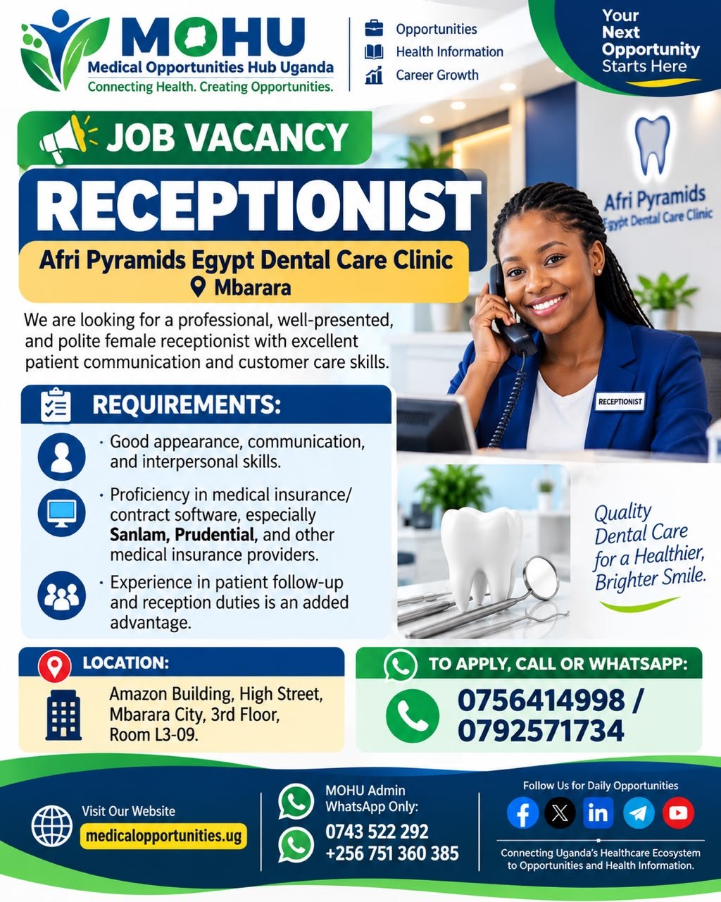 Receptionist - Dental Clinic