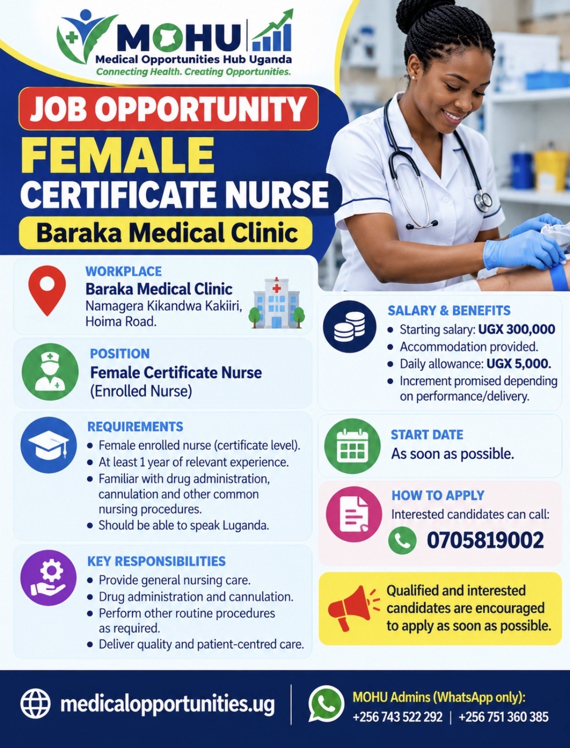Female Certificate Nurse (Enrolled Nurse)