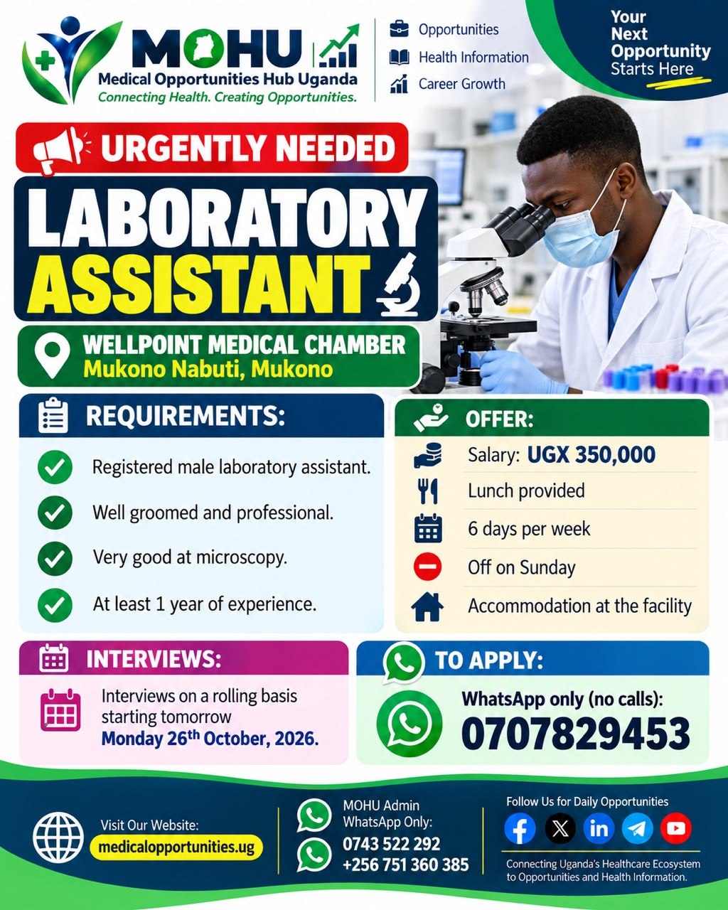 Laboratory Assistant - Urgent Recruitment