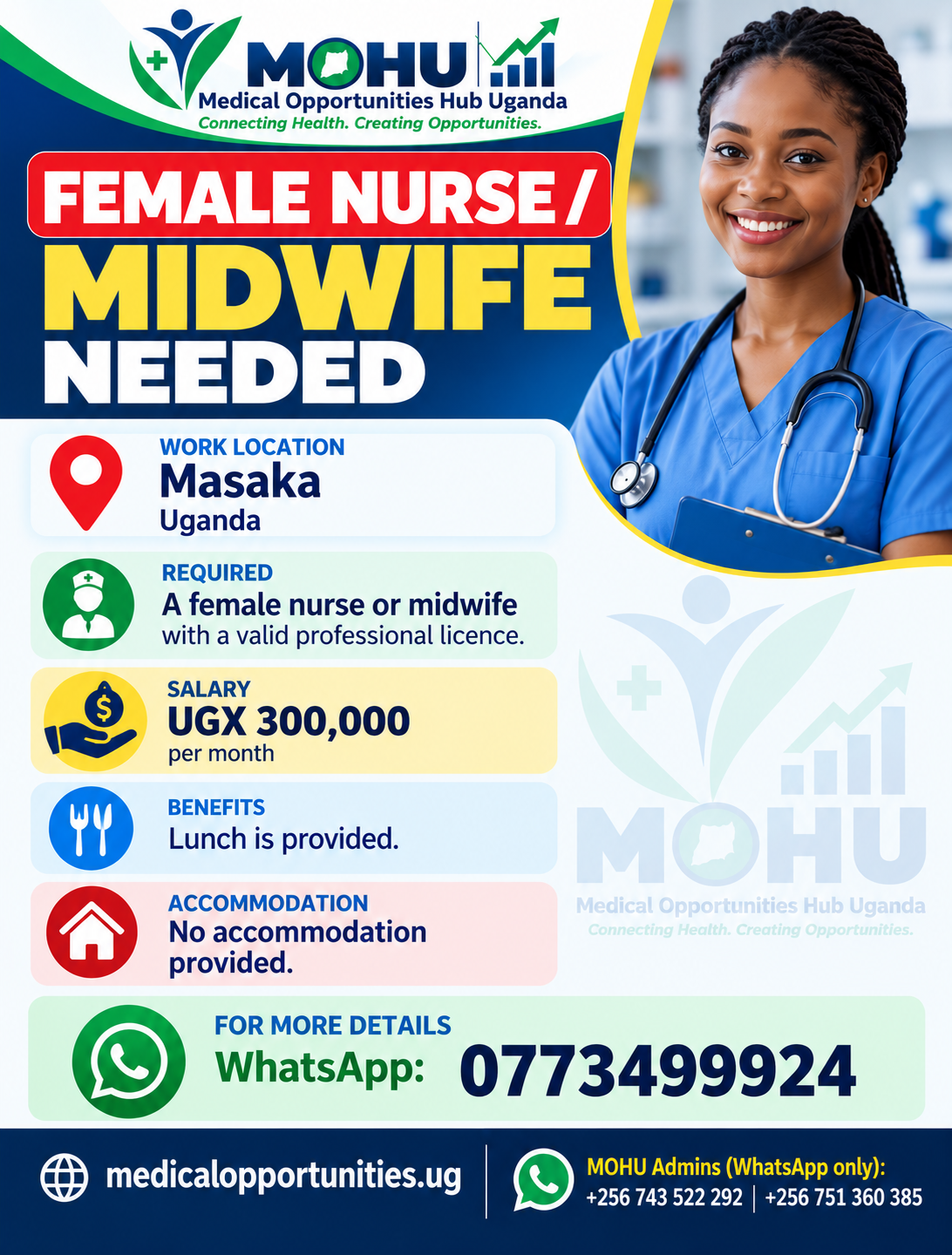 Female Nurse or Midwife Needed – Masaka