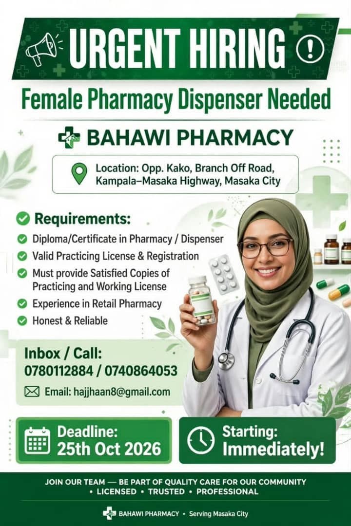 Female Pharmacy Dispenser - Urgent Hiring