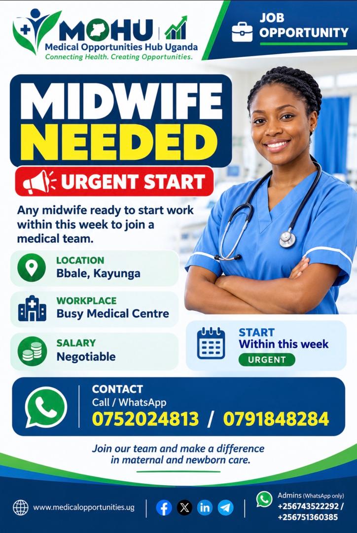 Midwife Needed – Urgent Start in Bbale, Kayunga