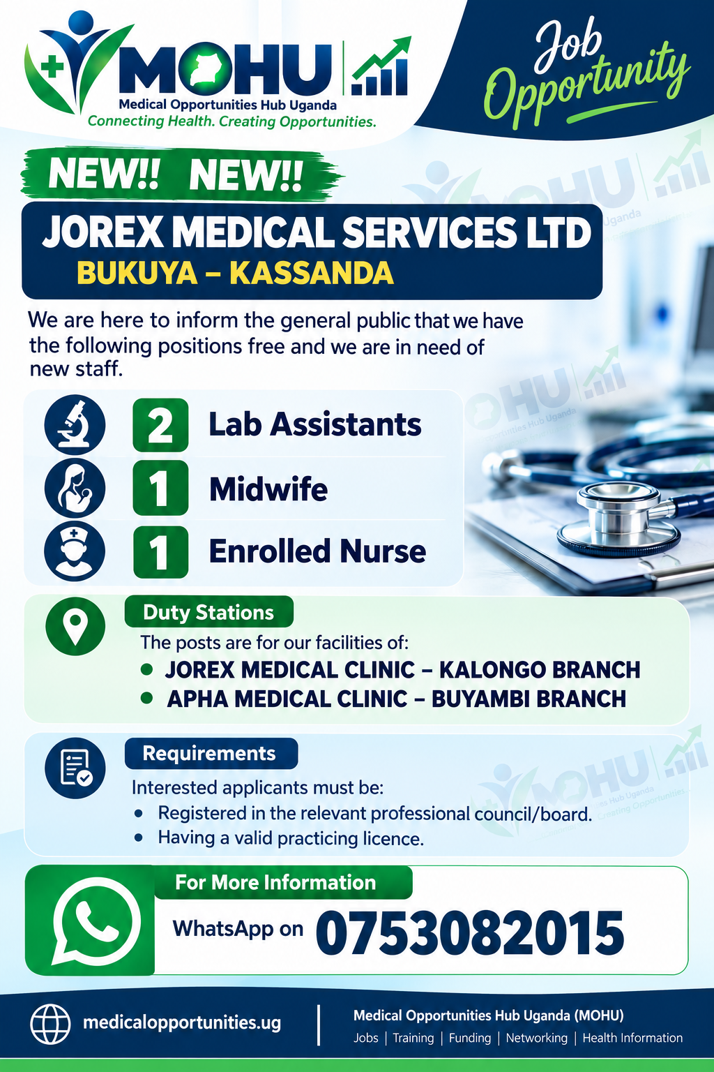 Jorex Medical Services Ltd - 4 Healthcare Vacancies