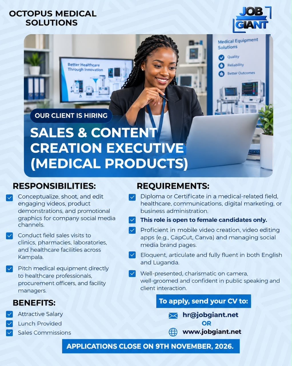 Sales & Content Creation Executive (Medical Products)