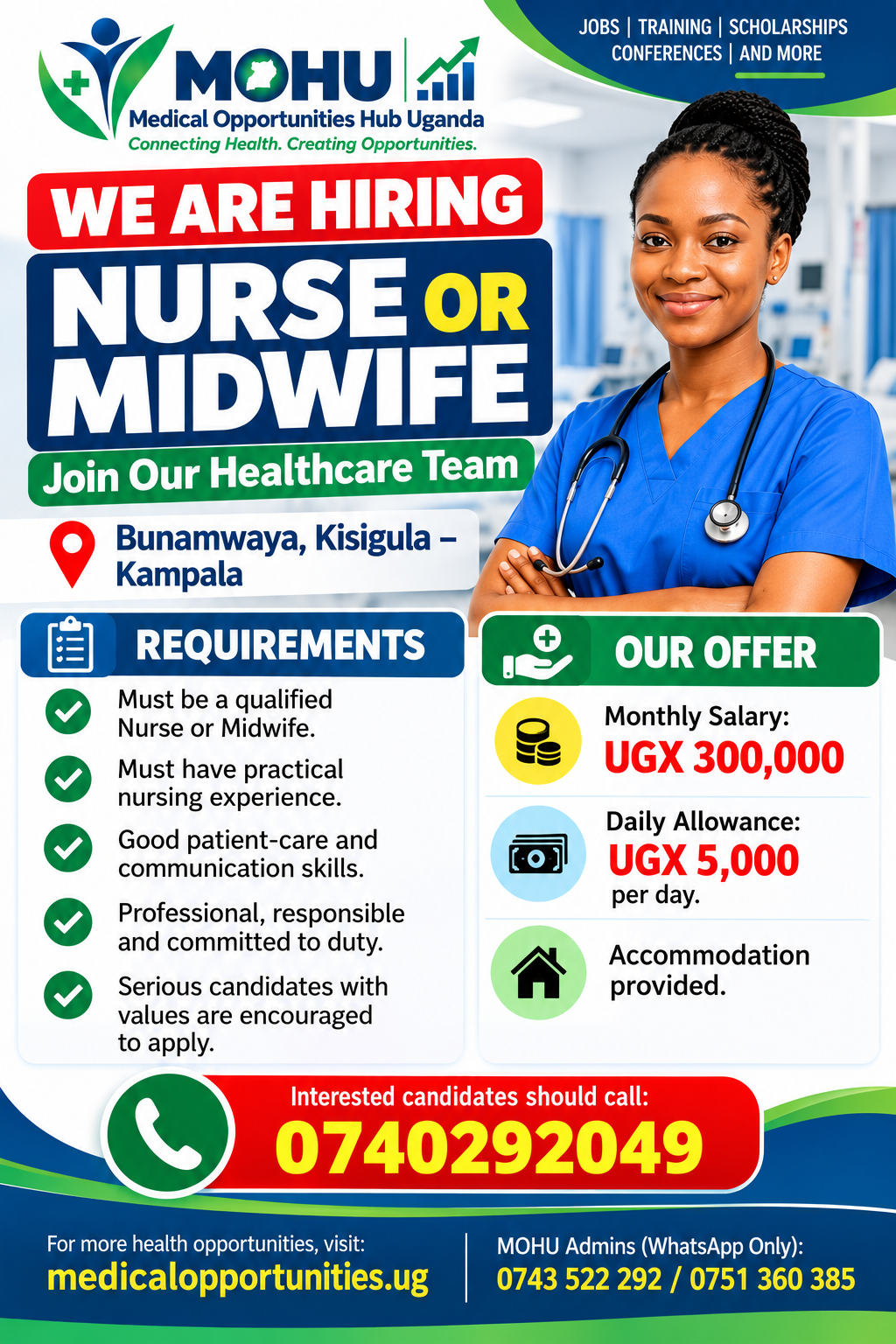 Experienced Nurse or Midwife - Bunamwaya, Kisigula